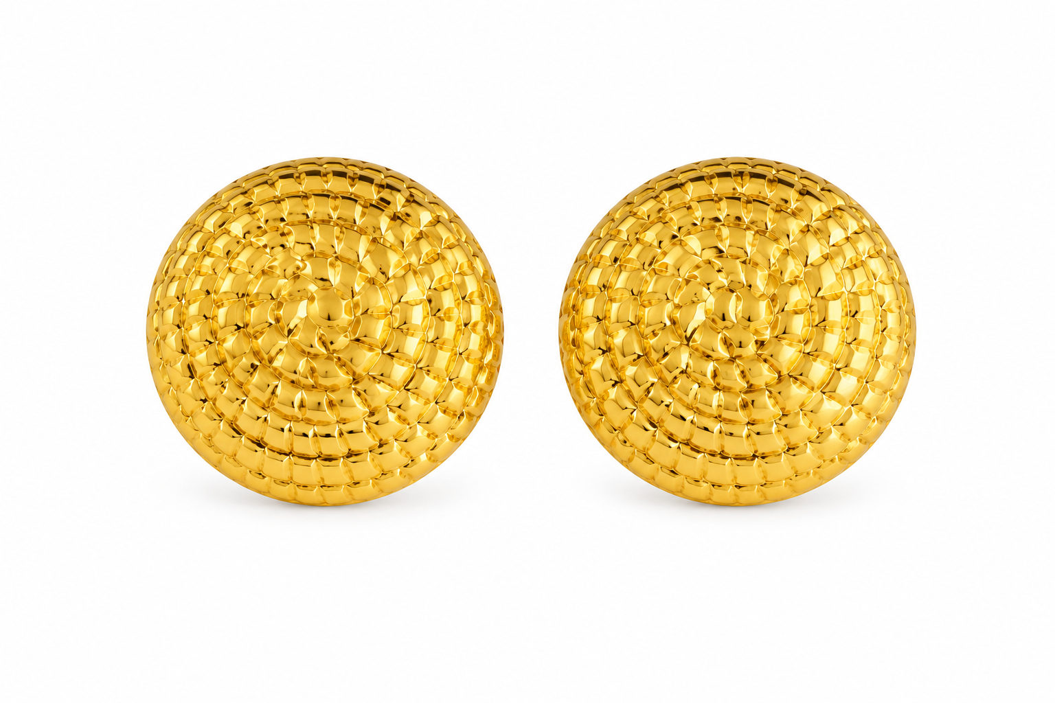 Textured Disc Earrings
