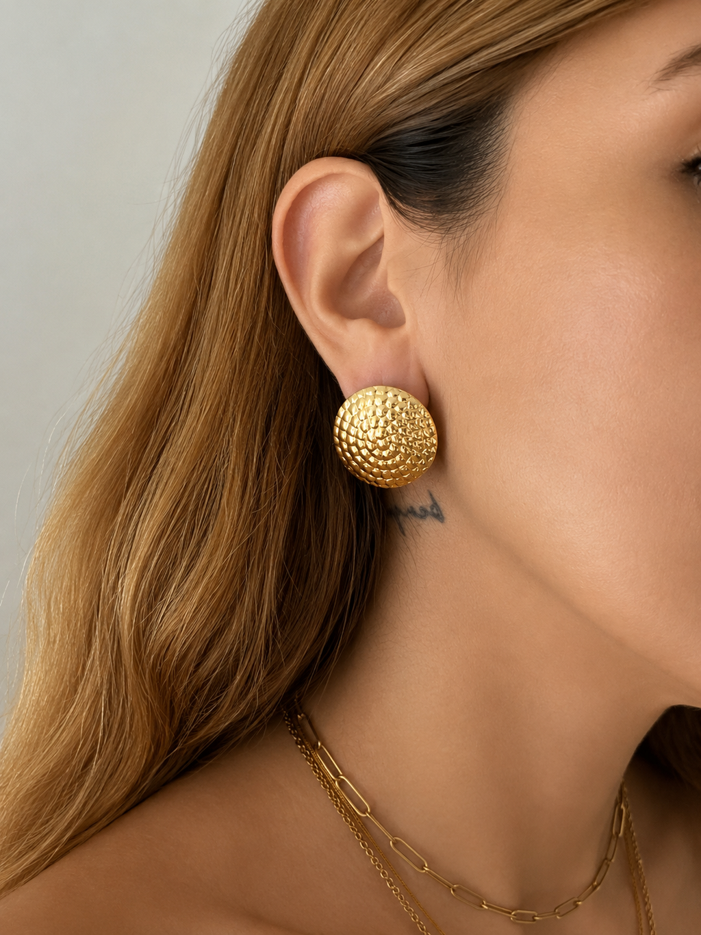 Textured Disc Earrings
