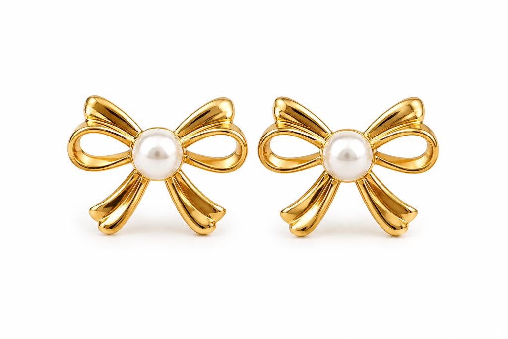 Pearl Bow Earrings