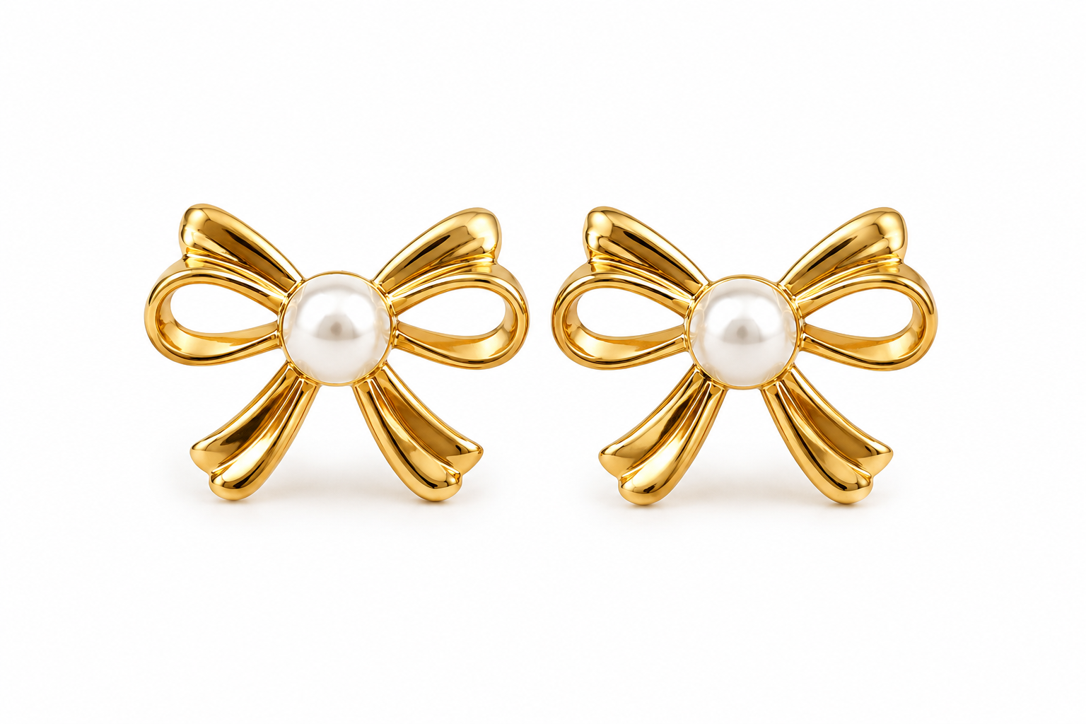 Pearl Bow Earrings