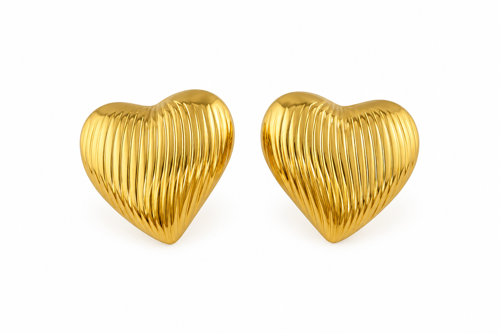 Textured Heart Earrings