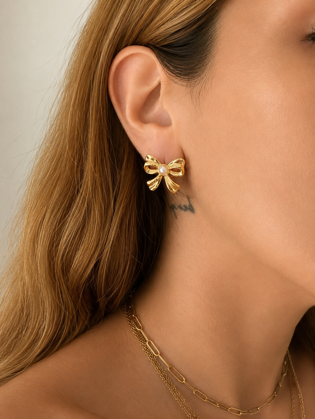 Pearl Bow Earrings