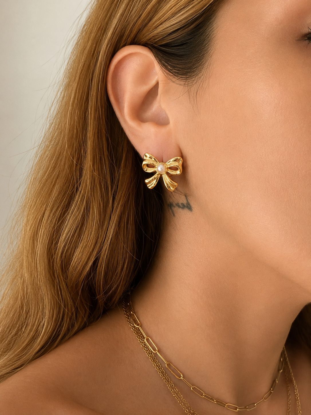 Pearl Bow Earrings