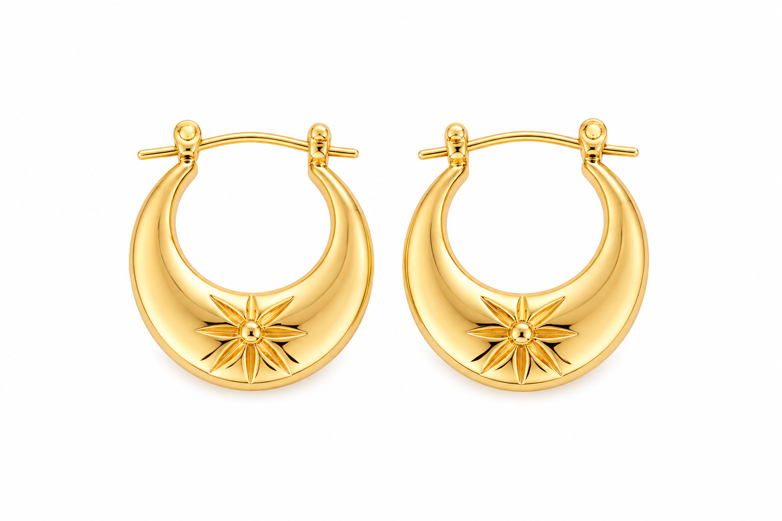 Sunburst Hoop Earrings